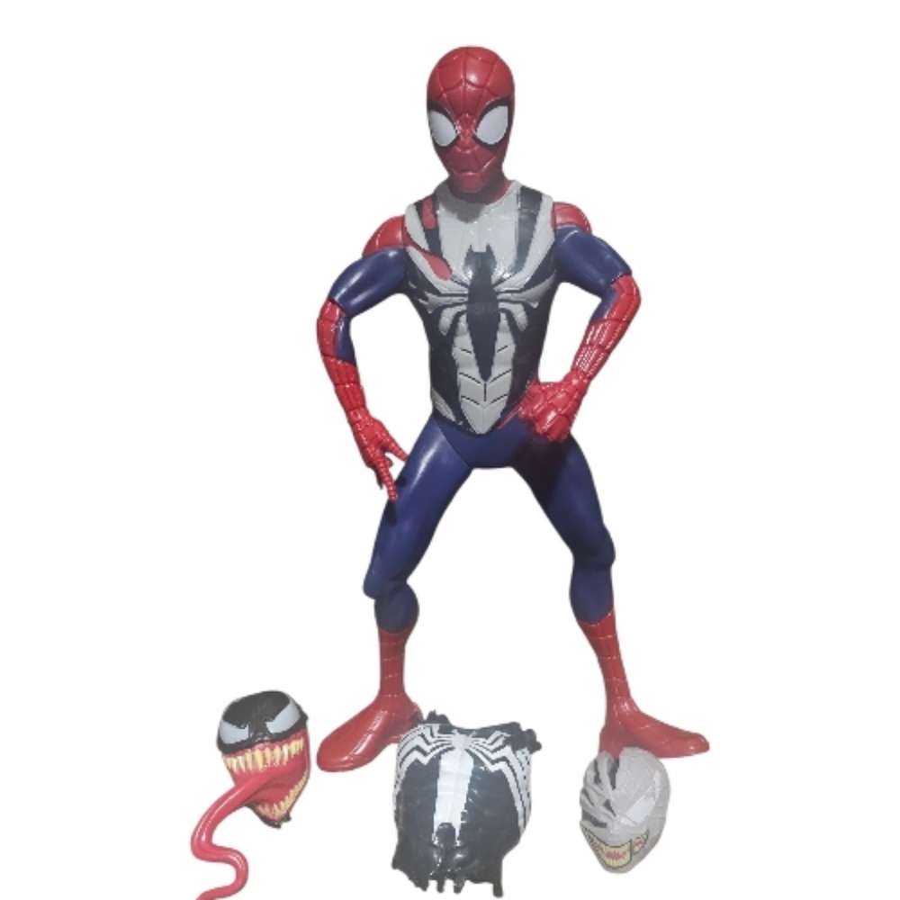 Marvel Spider-Man Action Figure 13” w/ Symbiote Venom Accessories Pre-Owned